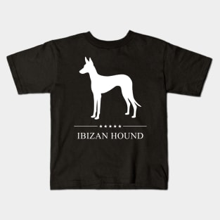 Ibizan Hound Dog White Silhouette Kids T-Shirt